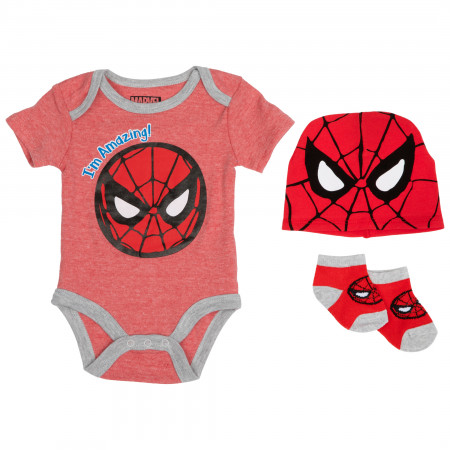 Marvel Spider-Man I'm Amazing 3-Piece Infant Bodysuit Set